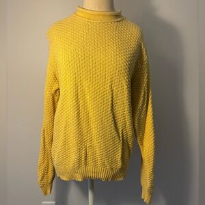 Vintage 1990s Yellow Lizsport (by Liz Claiborne) Roll Neck Sweater